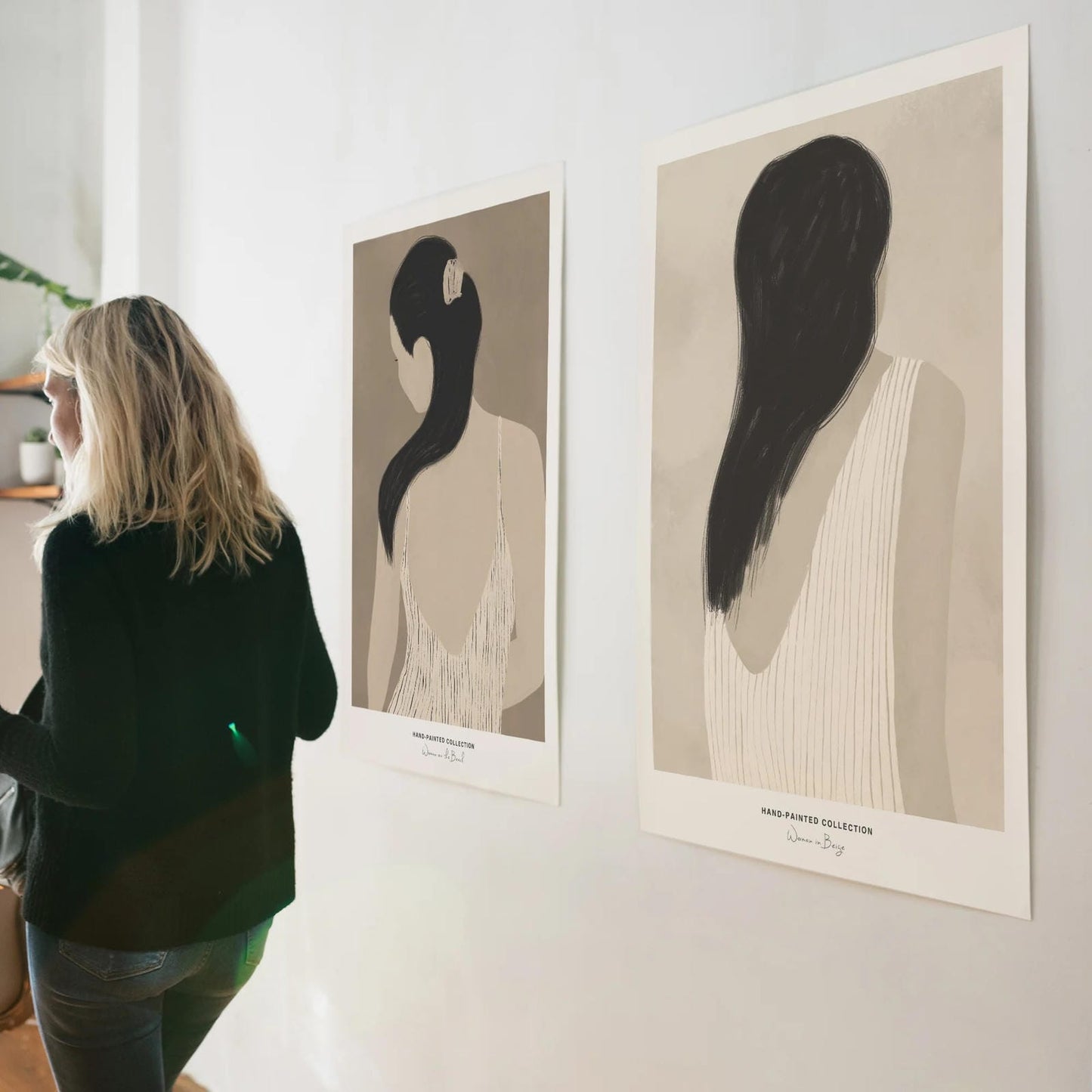 Woman in Beige | Hand-Painted Collection Poster