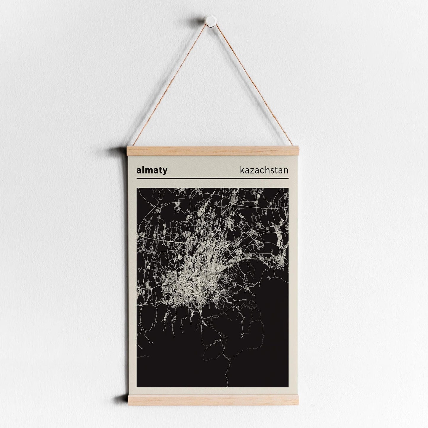 Almaty Kazakhstan Map Poster