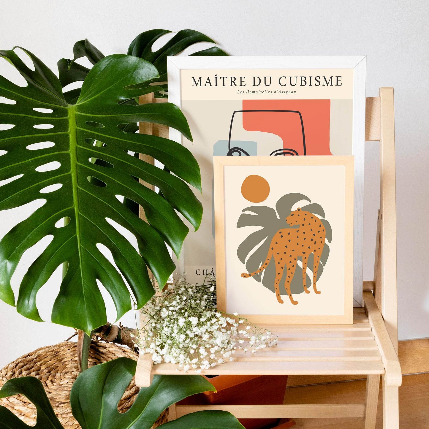 Cheetah & Monstera Illustration Print - HypeSheriff Europe