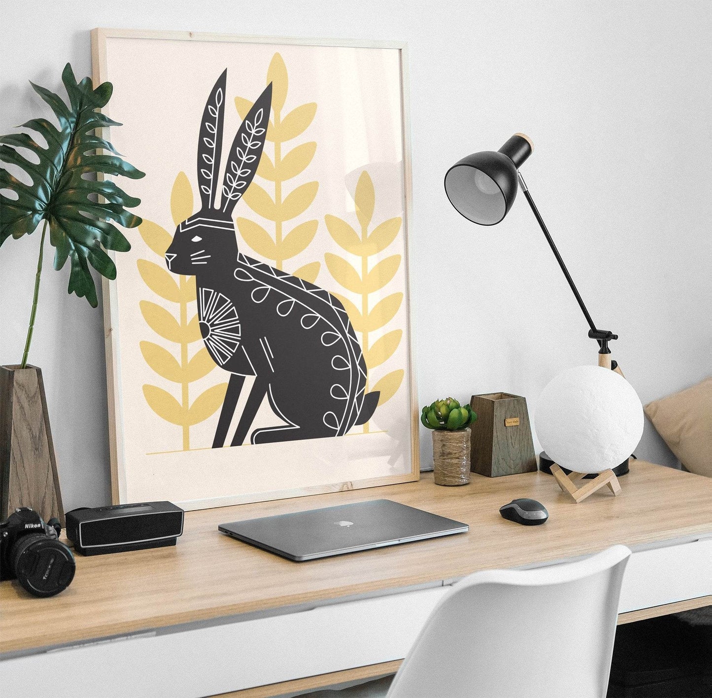 Scandinavian Rabbit Illustration Print - HypeSheriff Europe