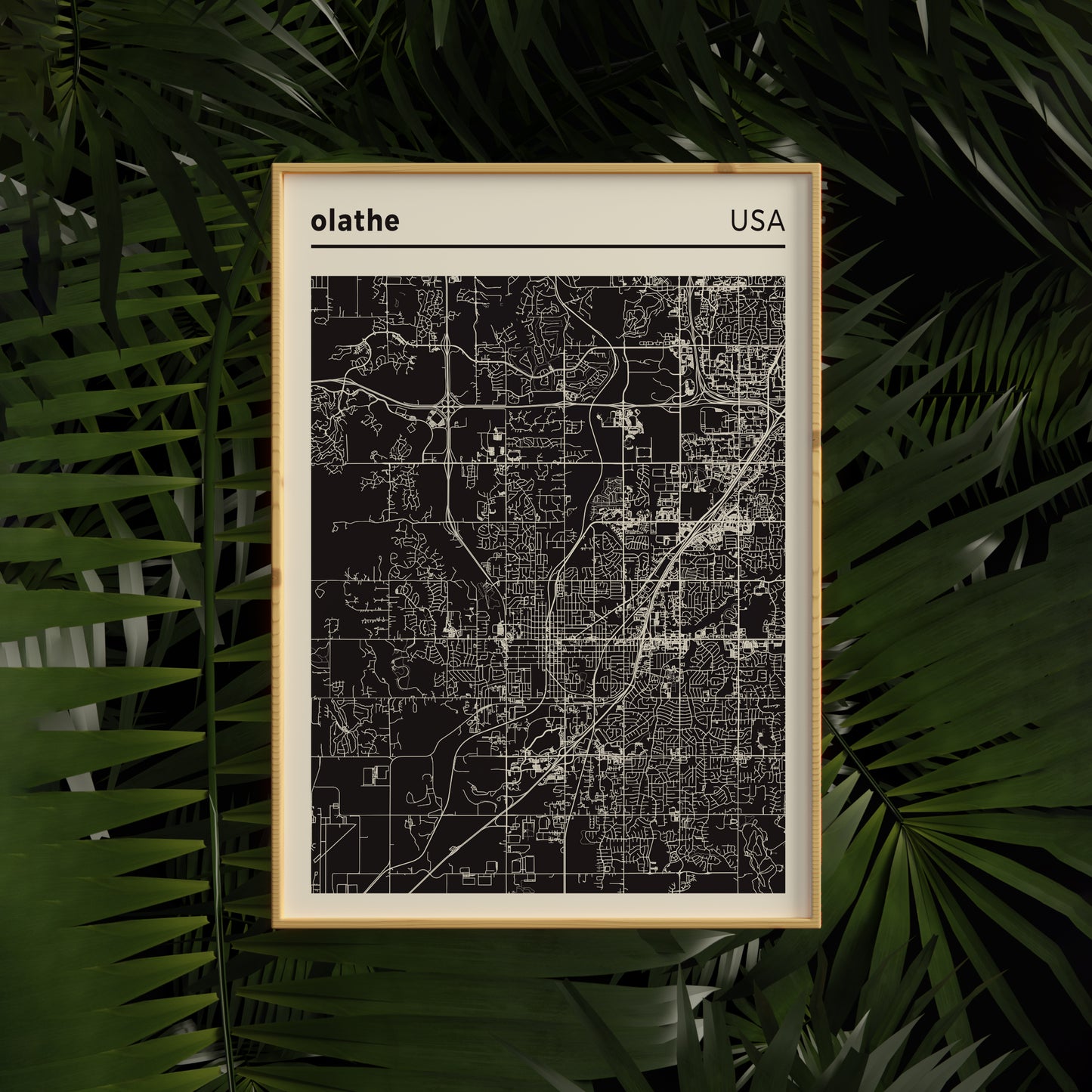 Olathe, USA - map poster