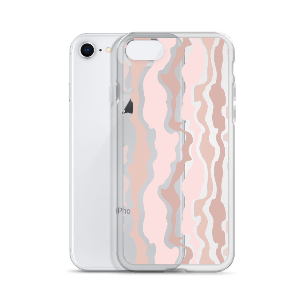 Pink Beige Swirl iPhone Case