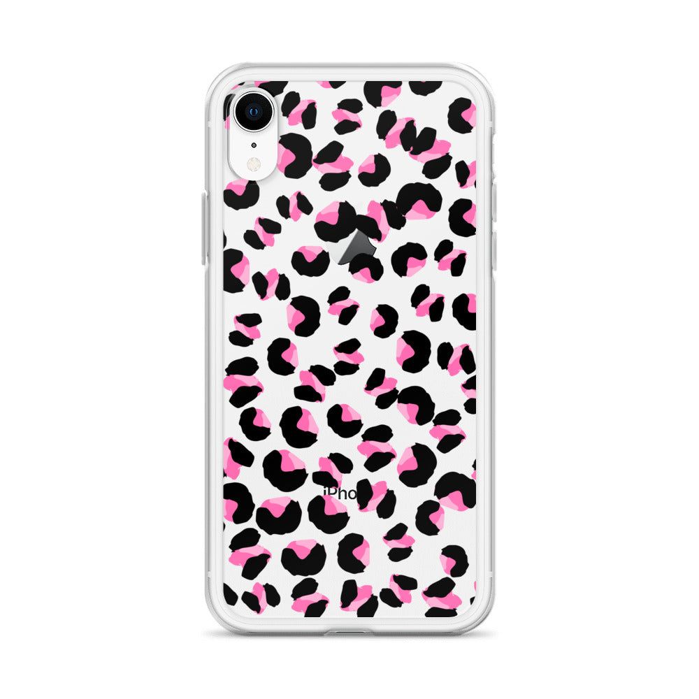 Pink and Black Animal Pattern iPhone Case