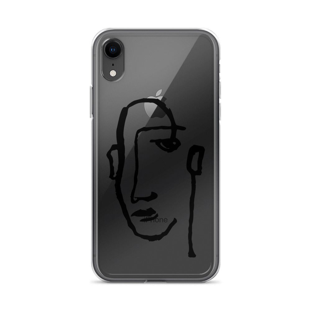 Black Ink Line Art Picasso Face iPhone Case