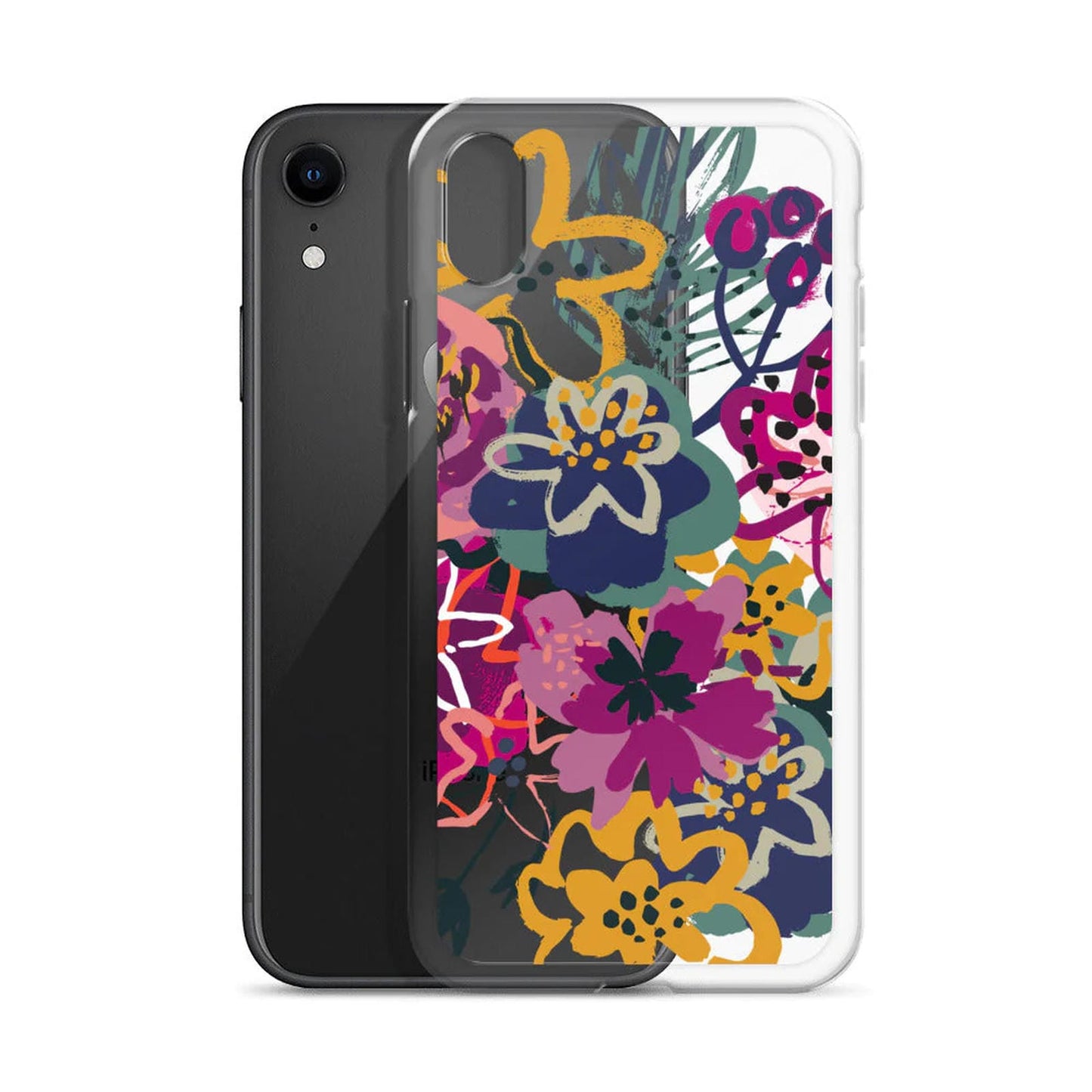 Retro Floral Clear iPhone Case