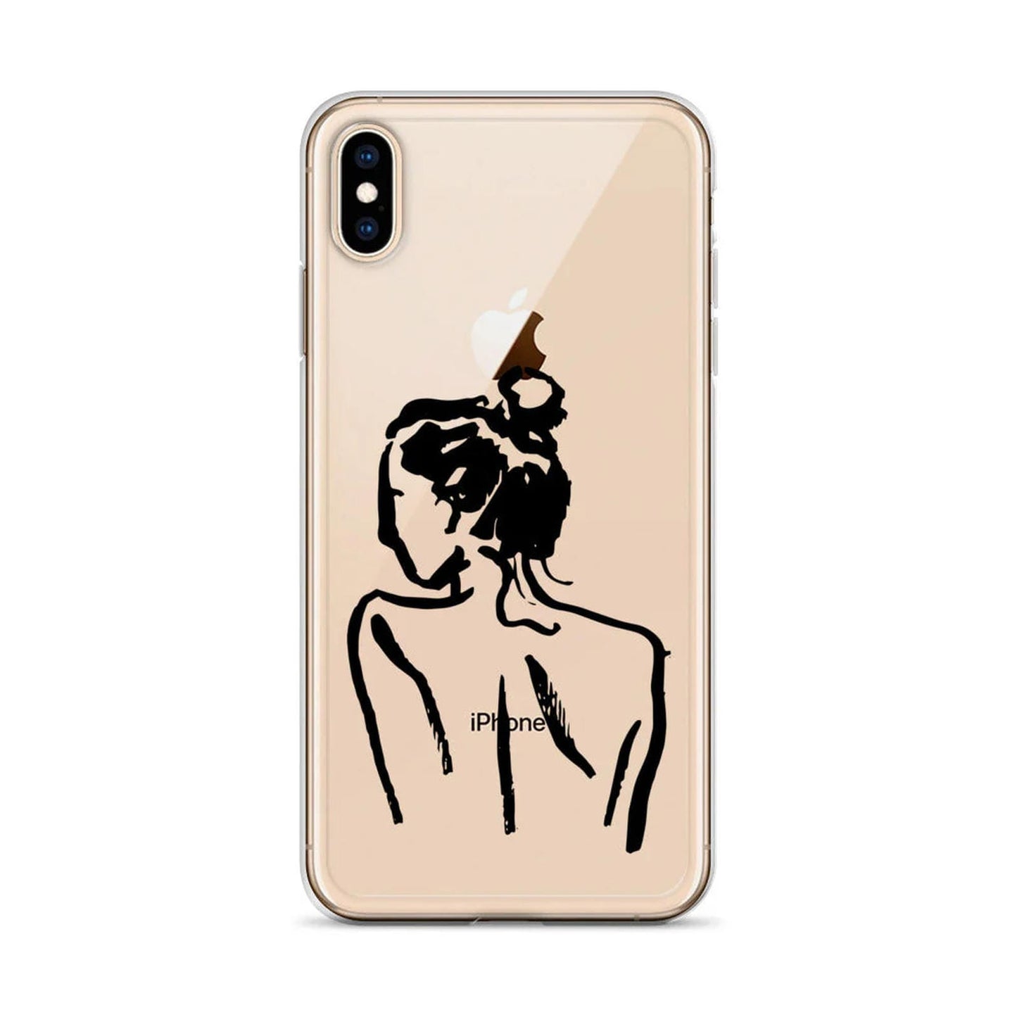 Line Art Woman Minimalist Clear iPhone Case