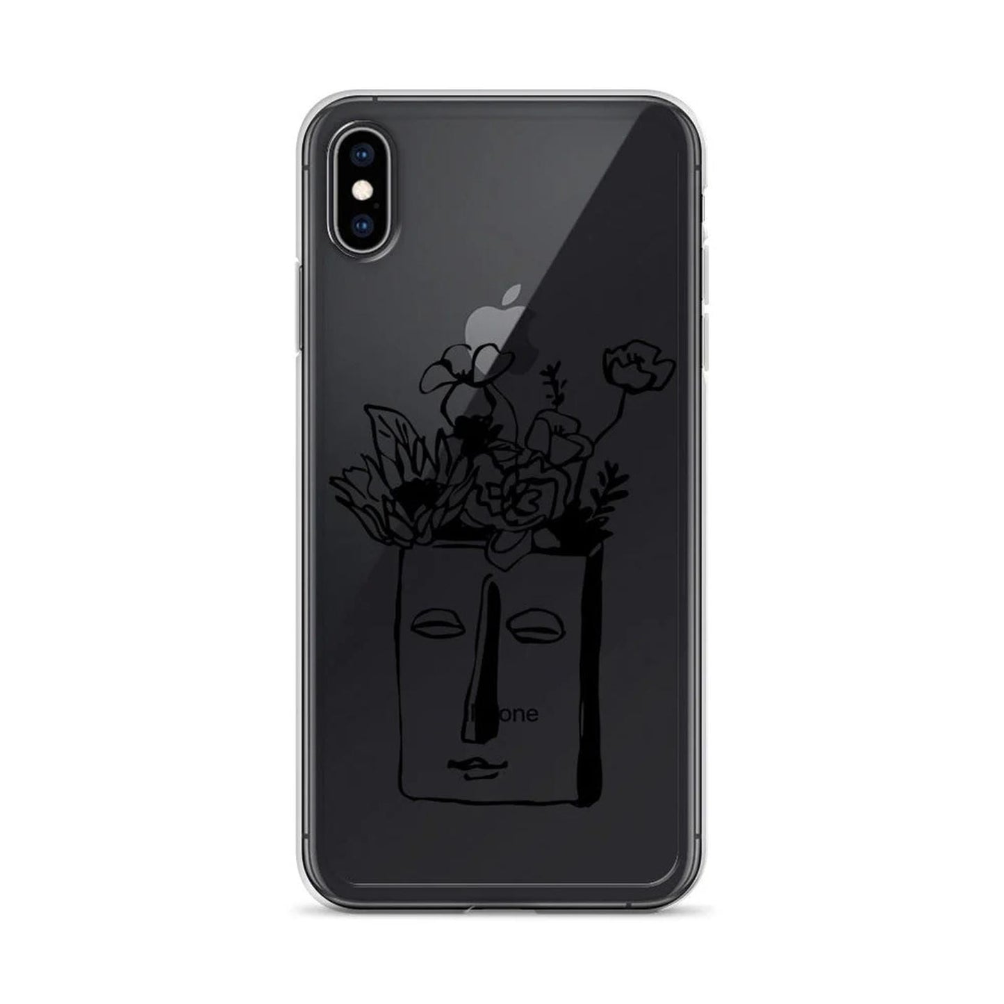 Line Art Face Flower Bouquet iPhone Case