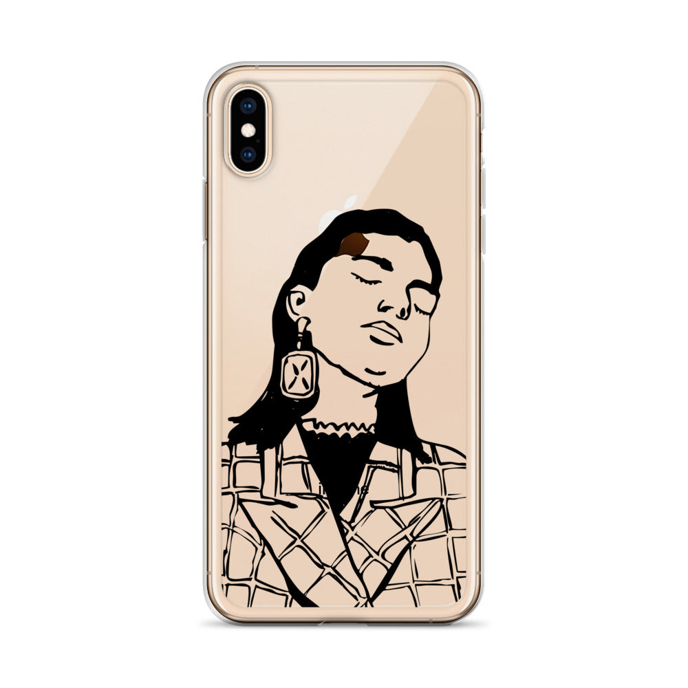Fashion Woman Black Ink iPhone Case