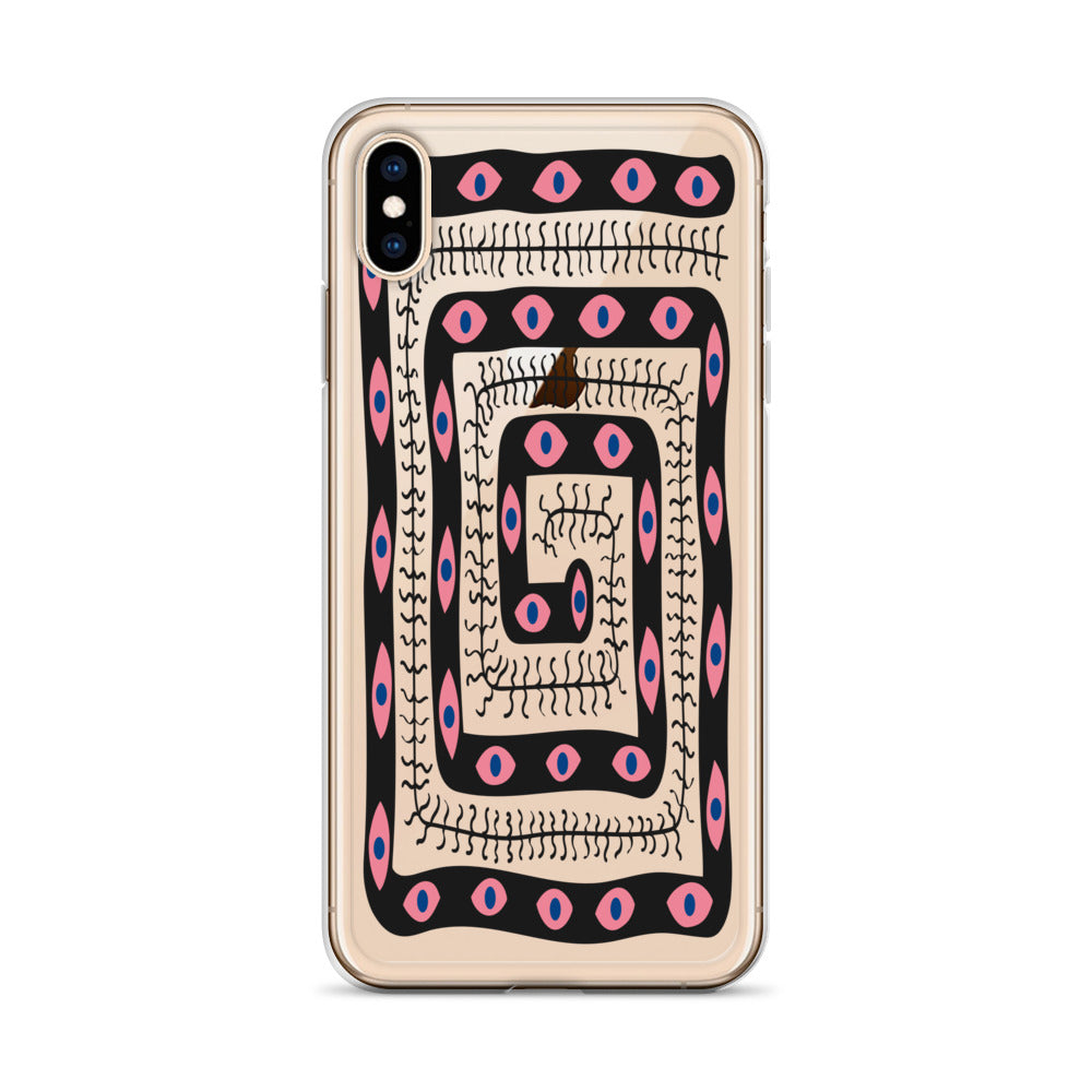 Psychodelic Retro Eyes Pattern iPhone Case