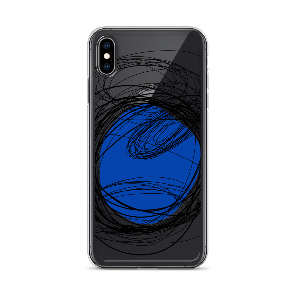 Blue Modern Abstract Art iPhone Case
