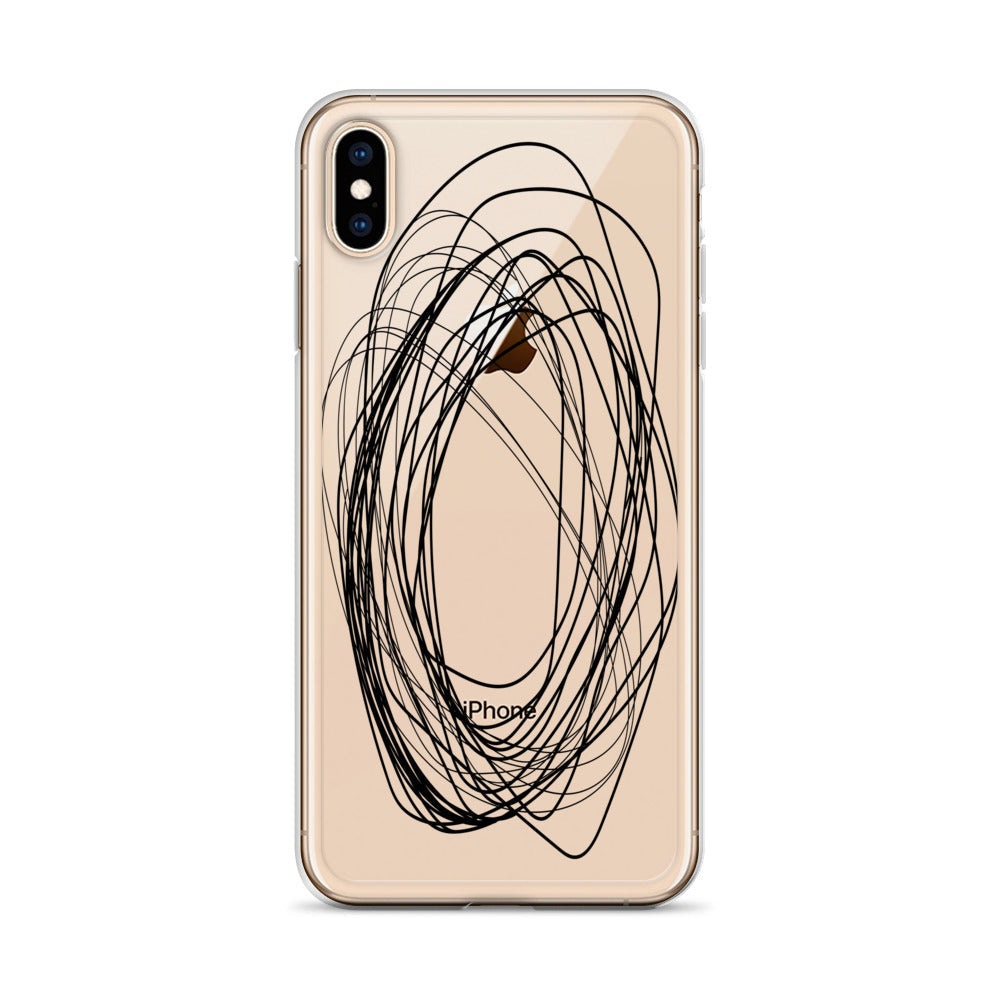 Black Line Art Doodles iPhone Case