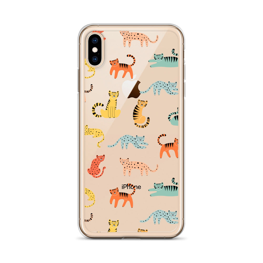 Colorful Funny Cat Pattern iPhone Case