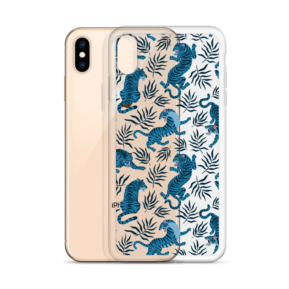 Blue Tiger Leopard Cheetah iPhone Case