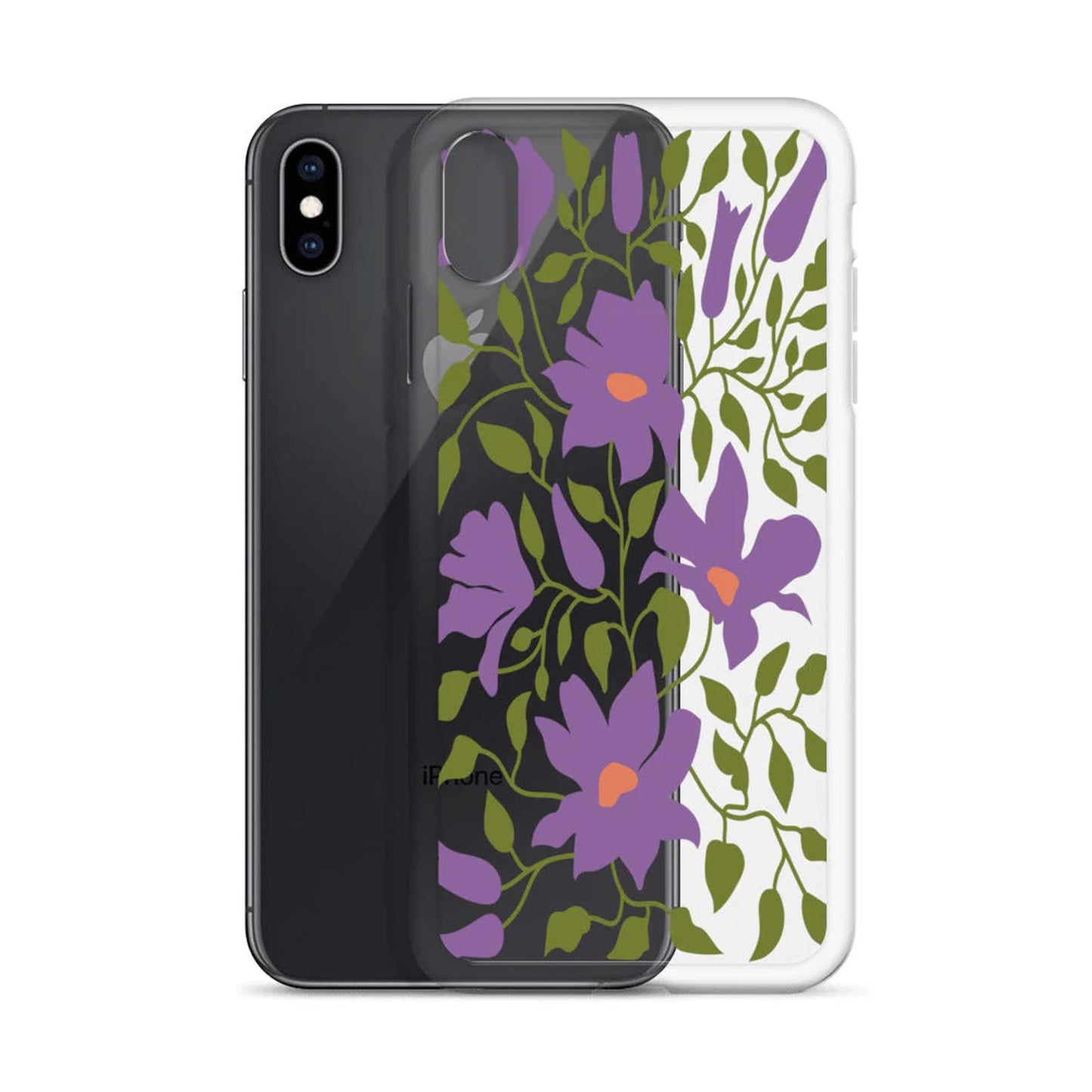 Violet Flowers Botanical Pattern iPhone Case