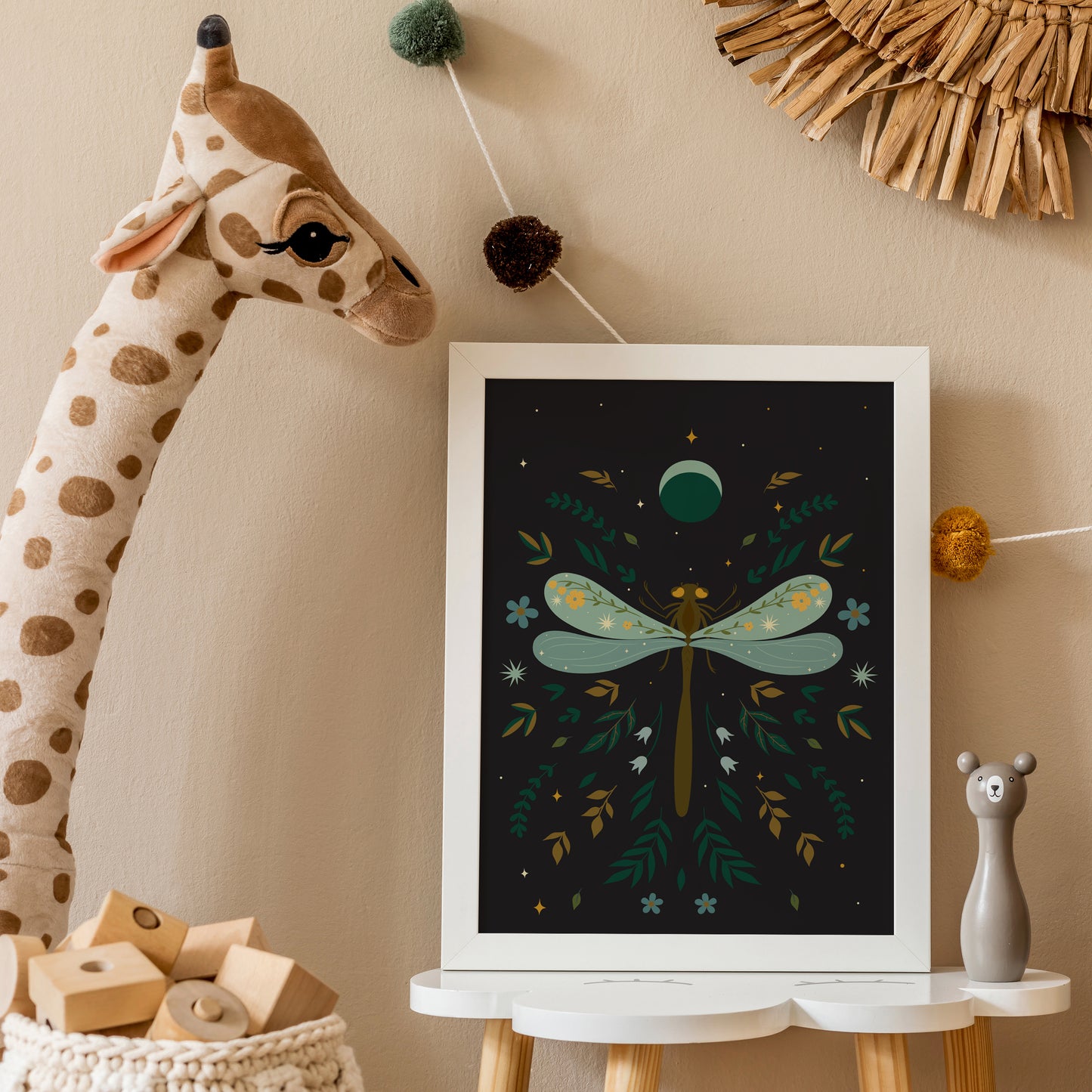 Dragonfly Folk Art Print