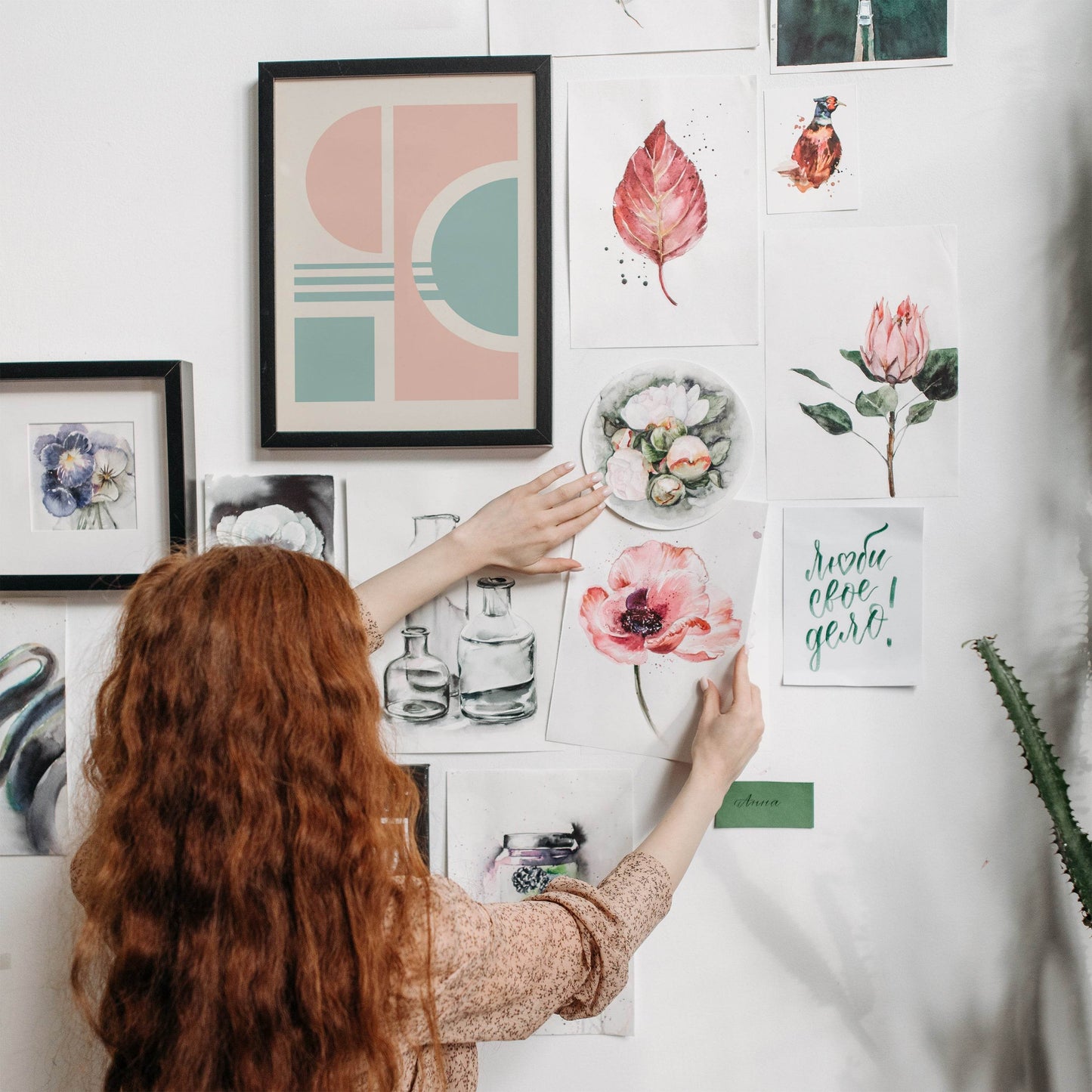 Pink Abstract Geometric Print - HypeSheriff Europe