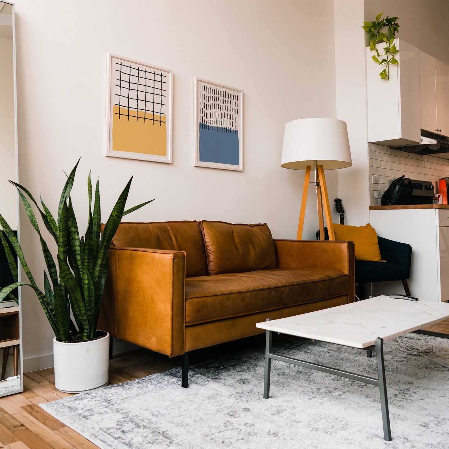 Blue Mid Century Modern Poster