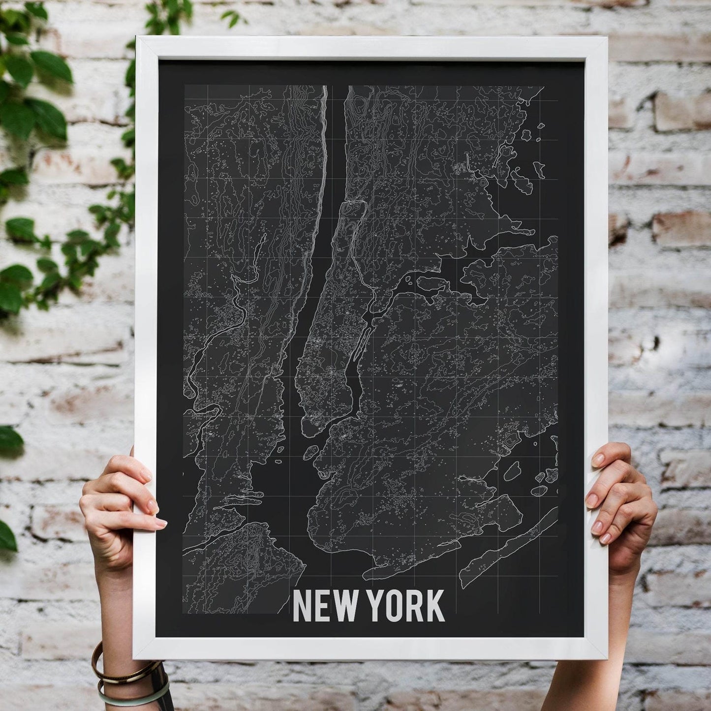 Minimalist New York Map Poster - HypeSheriff Europe