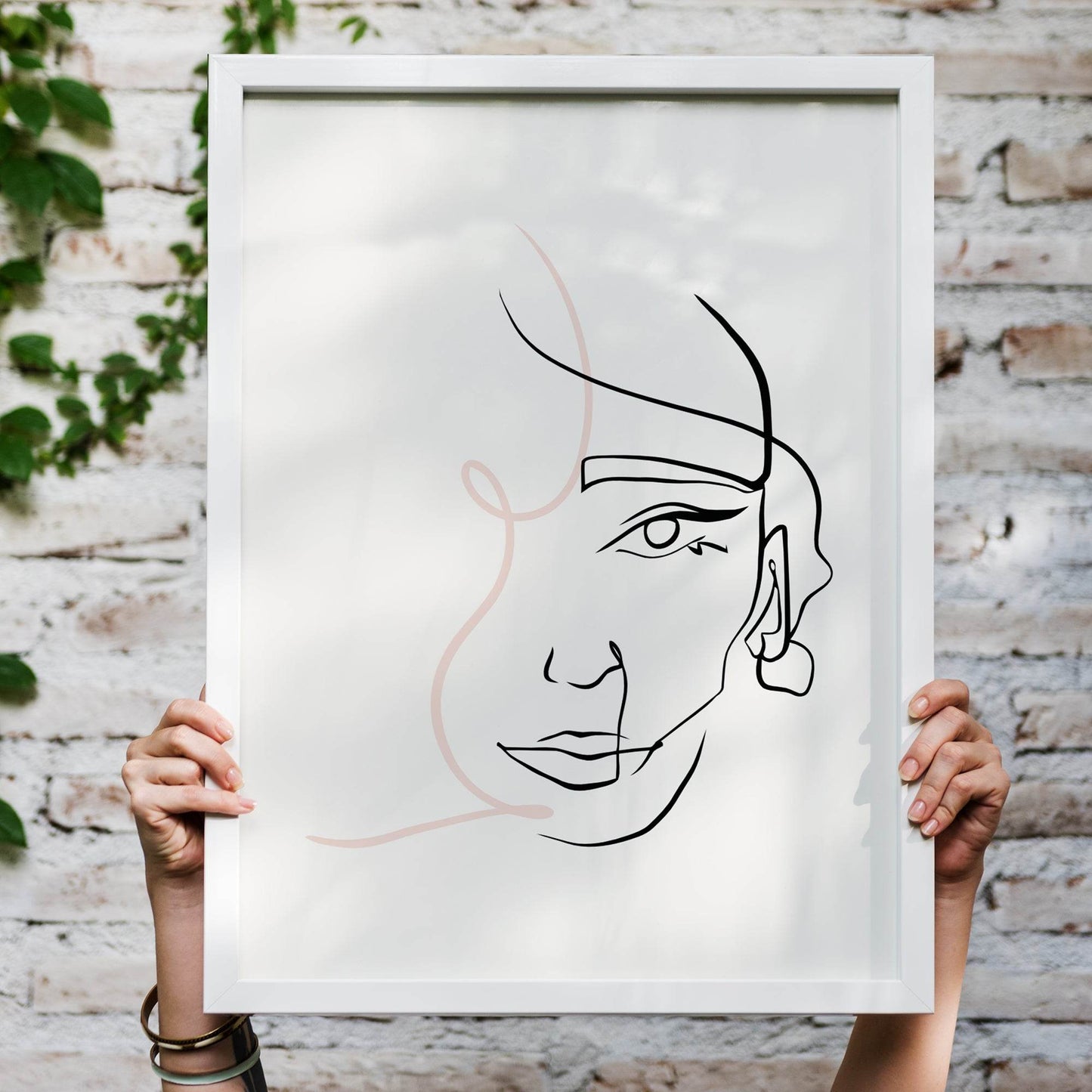 Line Art Woman Art Print - HypeSheriff Europe