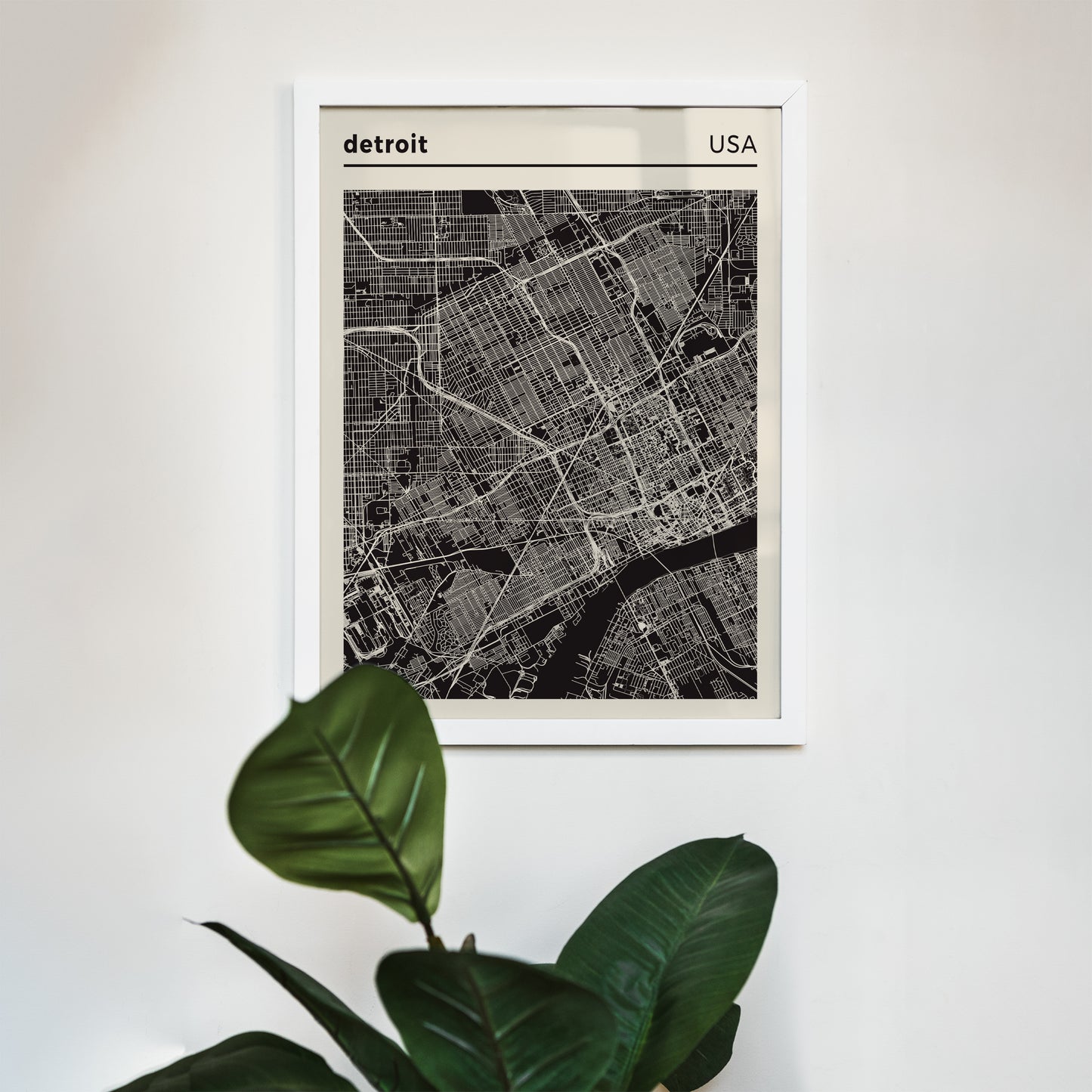 Detroit USA - City Map Poster Print