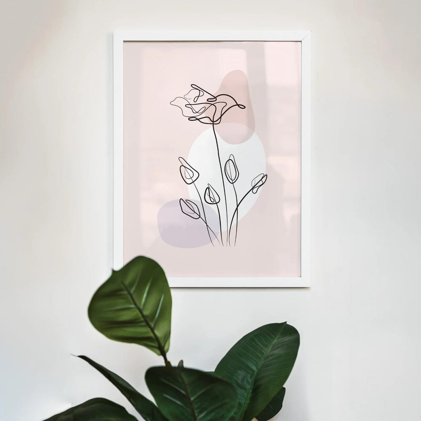Set of 3 Pastel Pink Line Art Posters