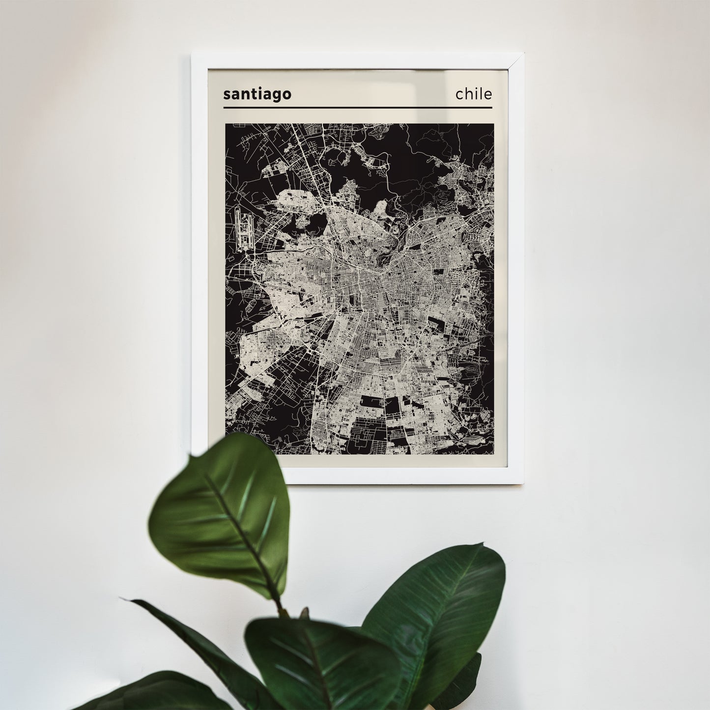 Santiago, Chile - City Map Poster Print