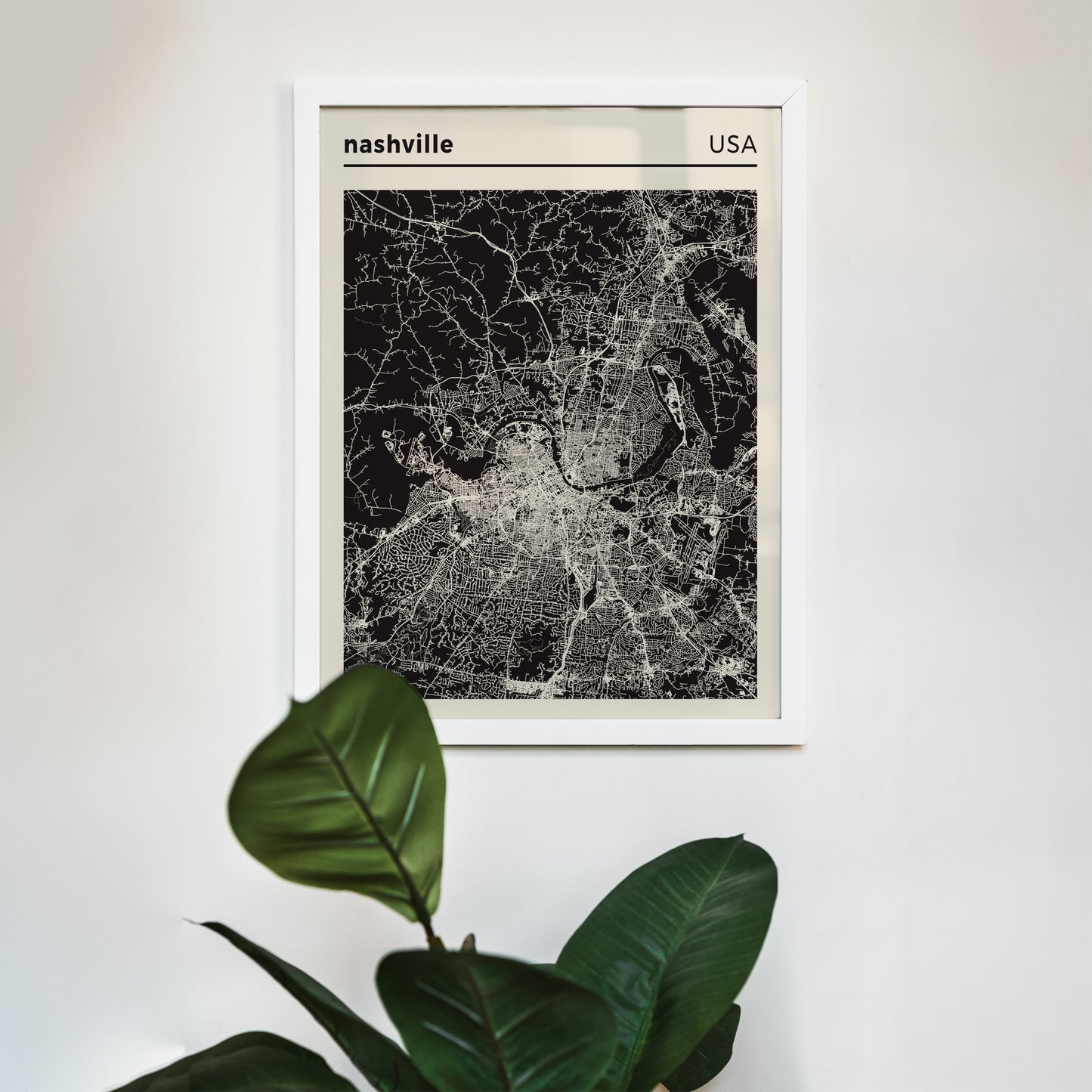 Nashville USA - City Map Poster Print