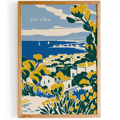 Cote d Azur Travel Artistic Poster