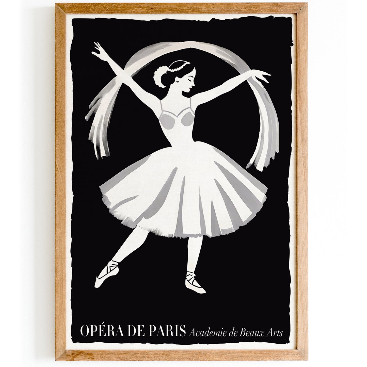 Opera De Paris - Black and White Ballerina Poster