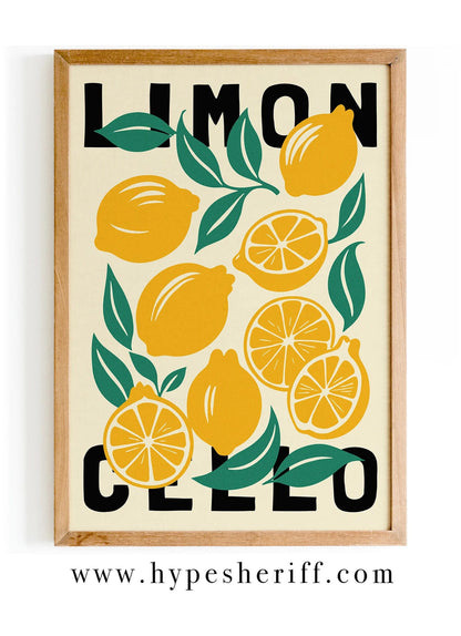 Limoncello Citrus Abstract Poster