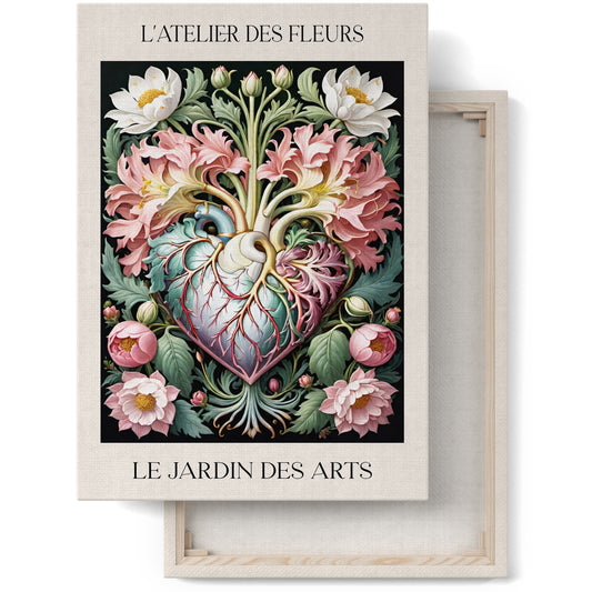 Victorian Botanical Heart Canvas Print