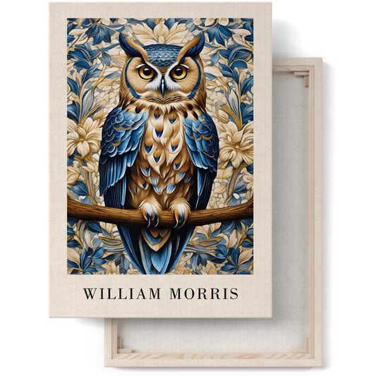 Victorian Owl William Morris Canvas Wall Art