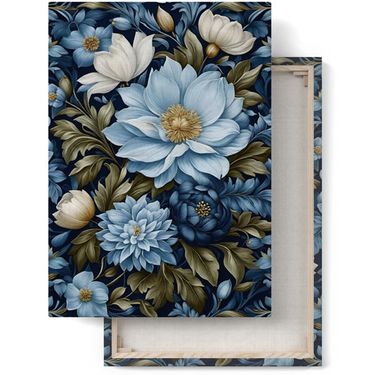 Blue Botanical Canvas Print