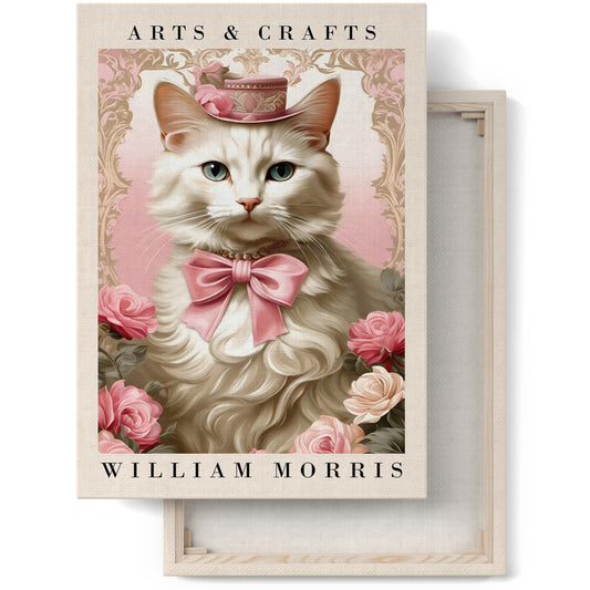 Renaissance Pink Cat Portrait Canvas Print