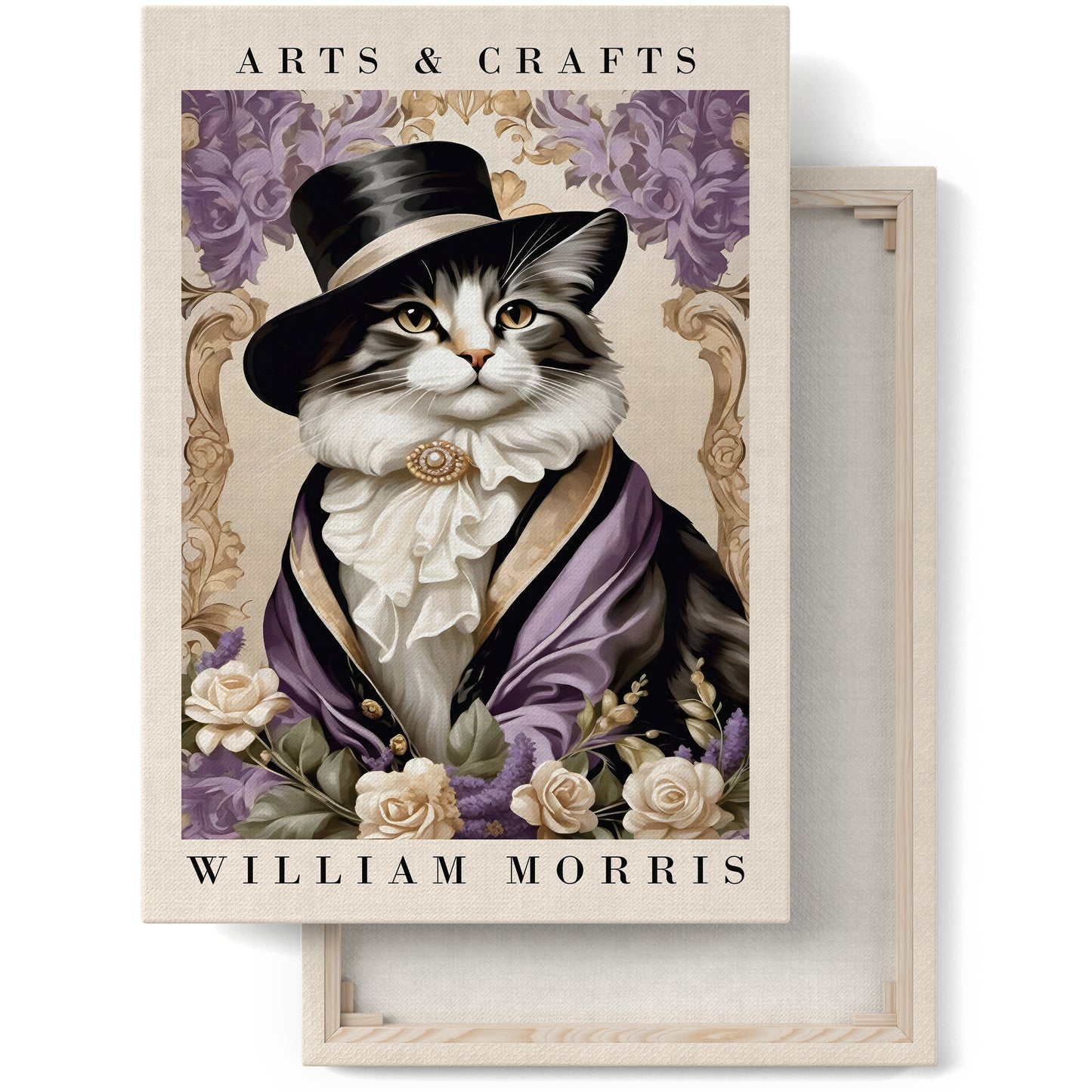 Victorian Tabby Cat Portrait Canvas Print