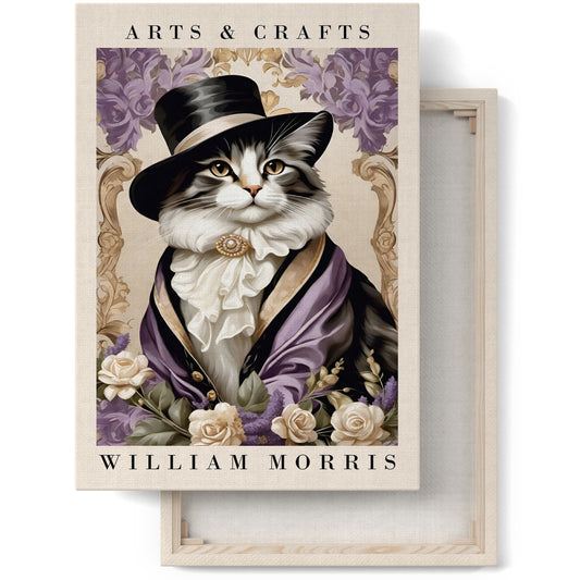 Victorian Tabby Cat Portrait Canvas Print