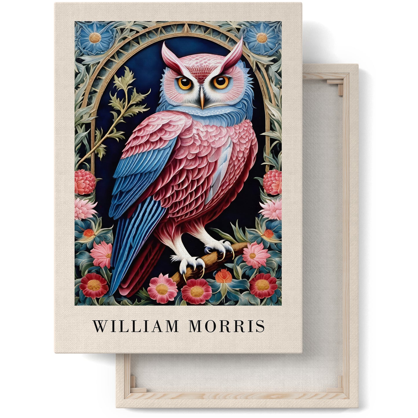 Luxury Owl William Morris Canvas Print