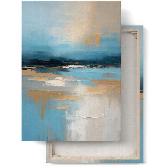 Infinite Depths, Abstract Baby Blue Canvas Art