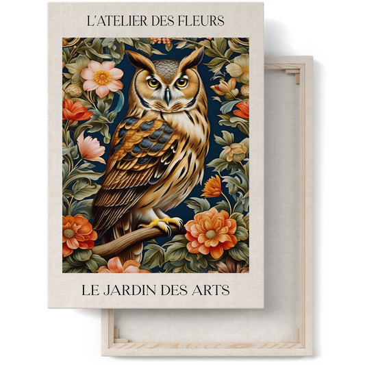 Owl Forest Animal - Victorian Style Canvas Art Print