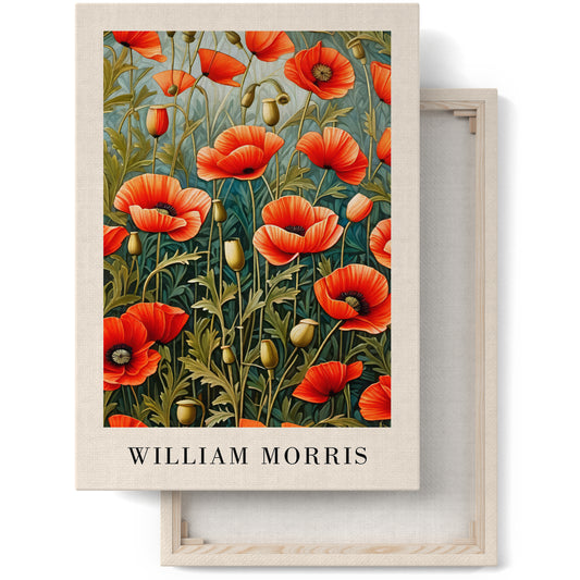 Poppy Flowers William Morris Canvas Print
