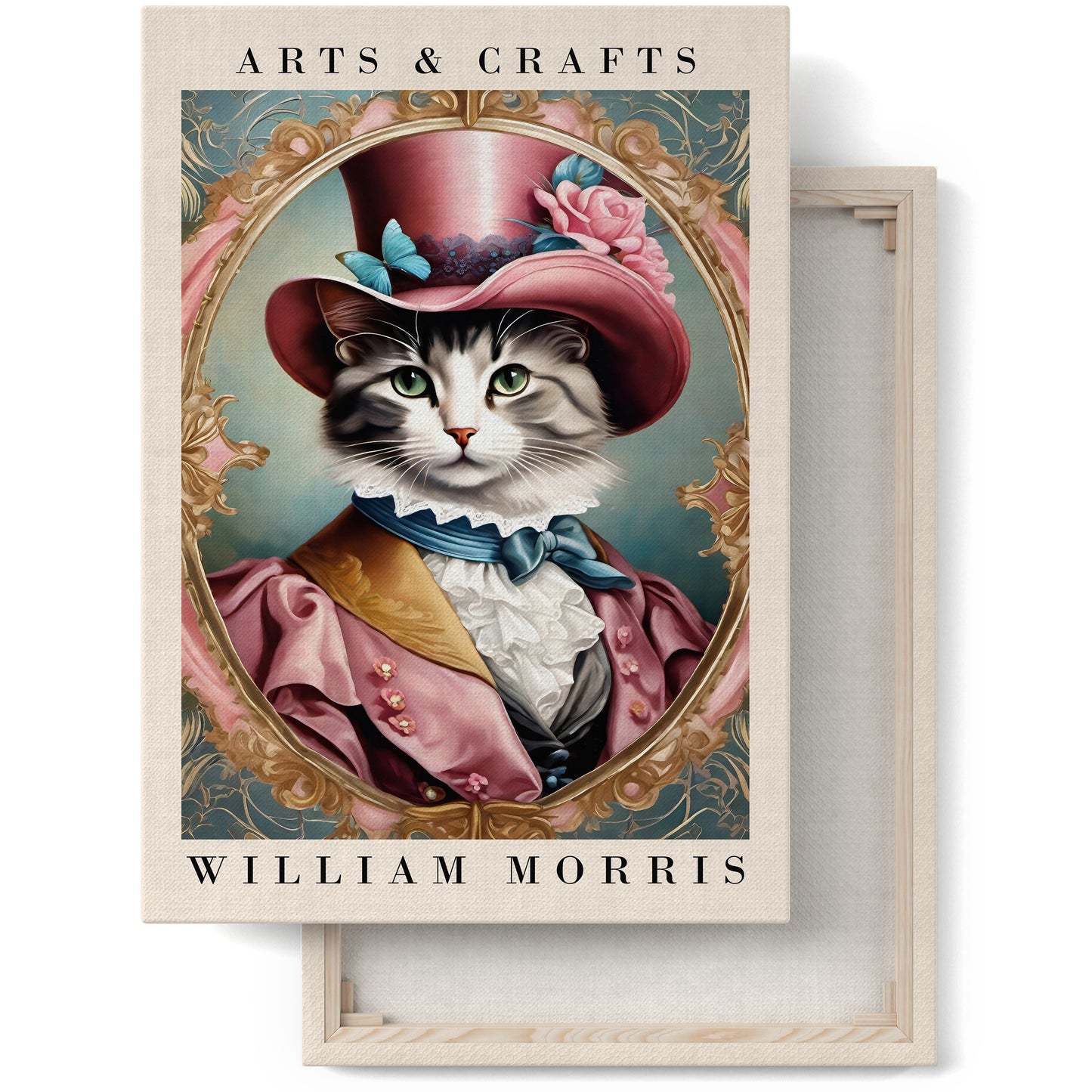 Victorian Whiskers Cat Portrait Canvas Print