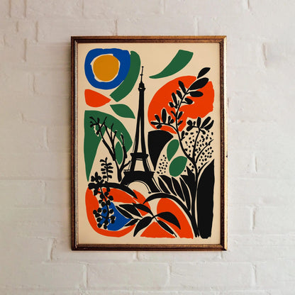 Retro Abstract Paris Travel Poster