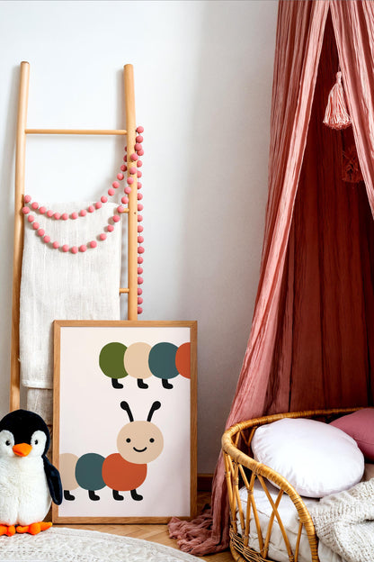 Cute Caterpillar Poster - Nursery Wall Art