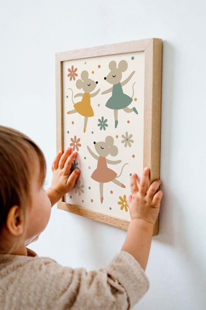 Little Mice Ballet Print - Cute Kids Wall Art