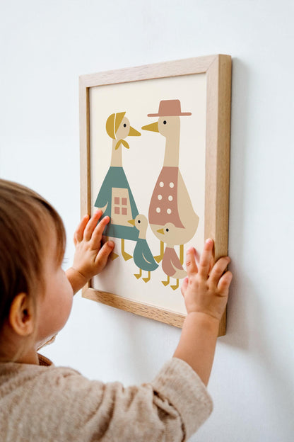 Duck Family Poster - Country Farmhouse Wall Art
