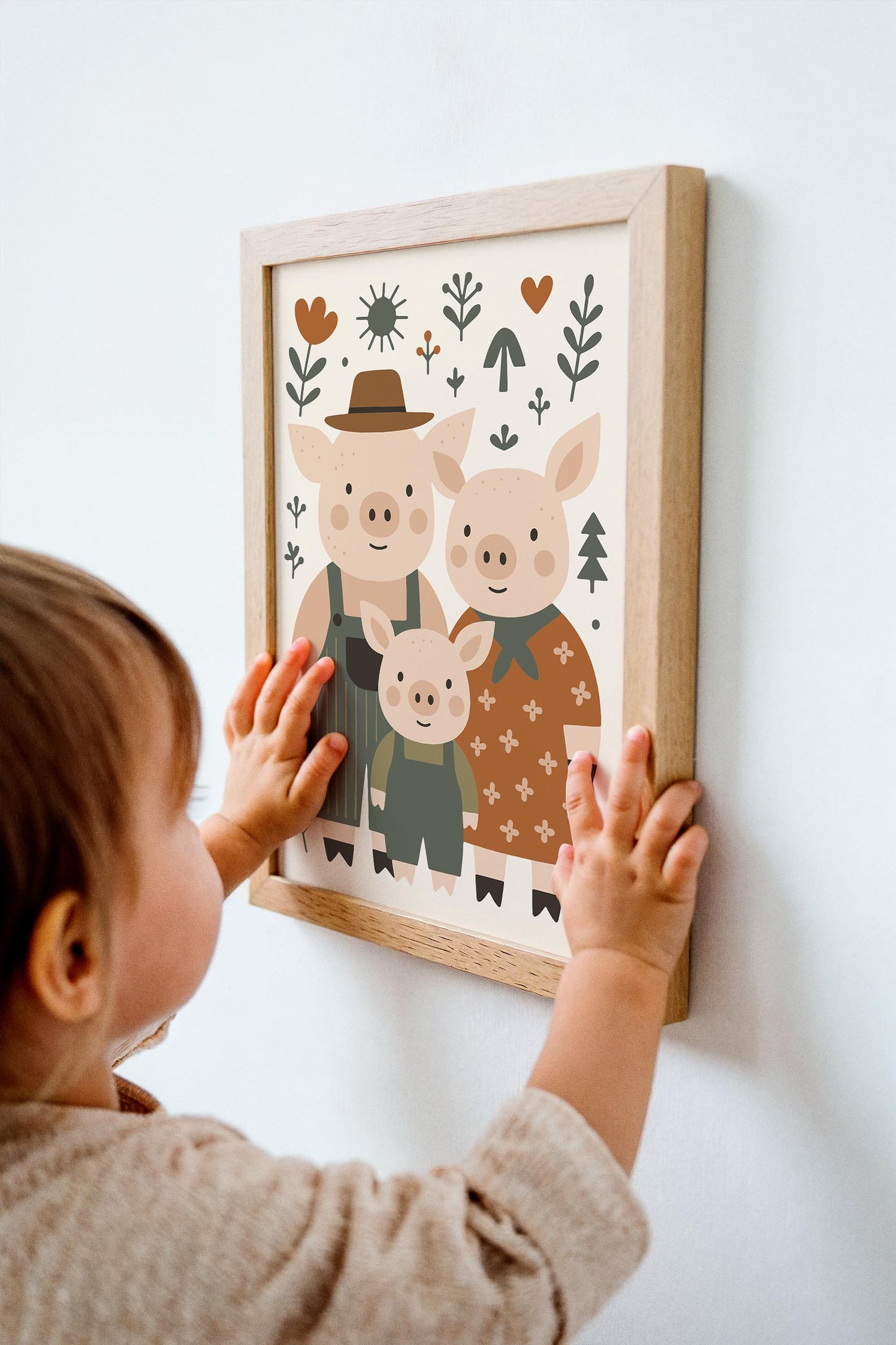 Pig Family Print - Farmhouse Kids Wall Art