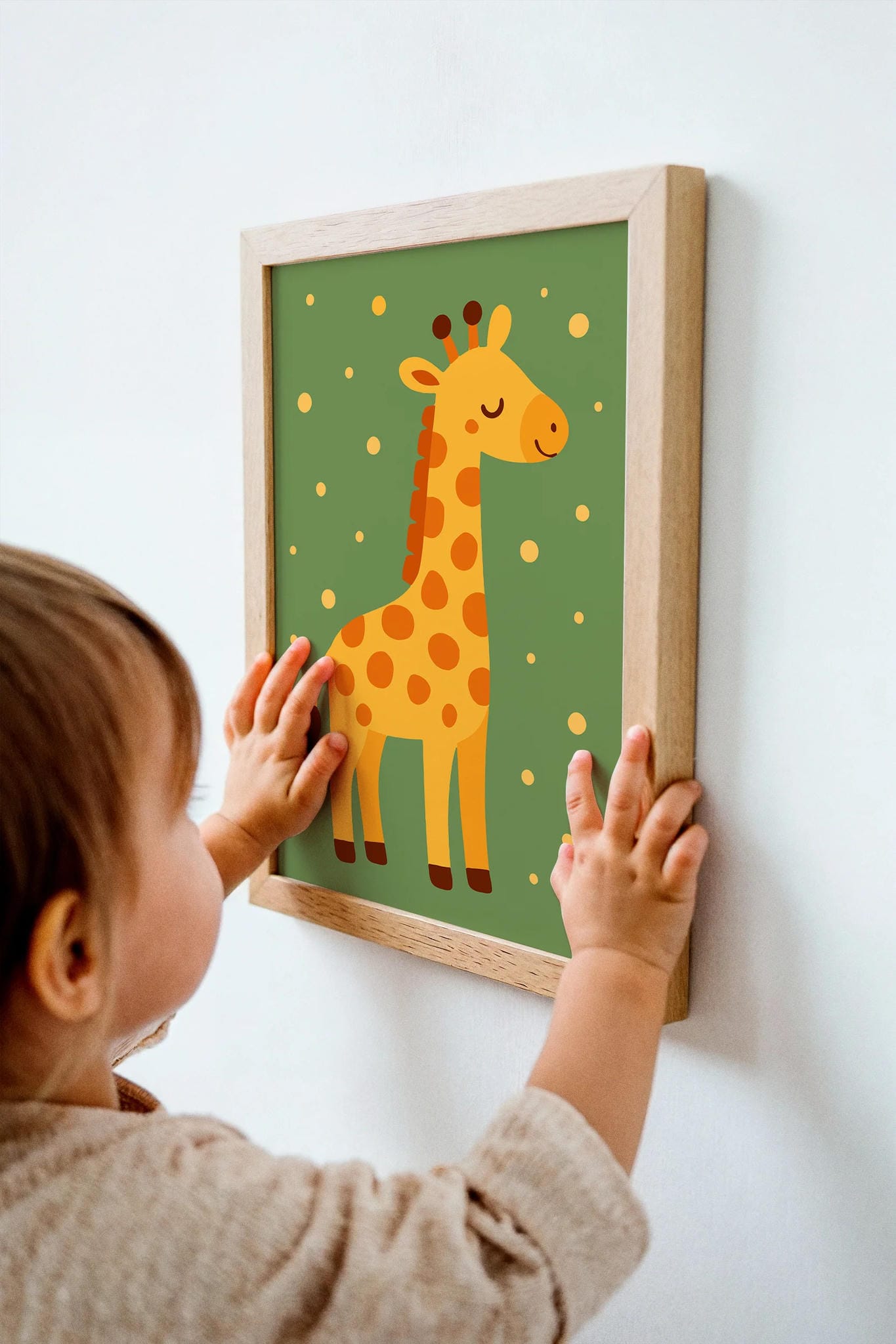 Green & Yellow Safari Giraffe – Jungle Wall Art