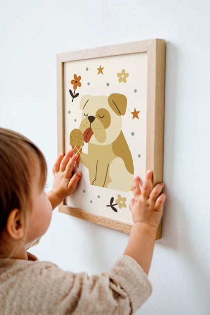 Funny Bulldog Print - Kids Wall Art