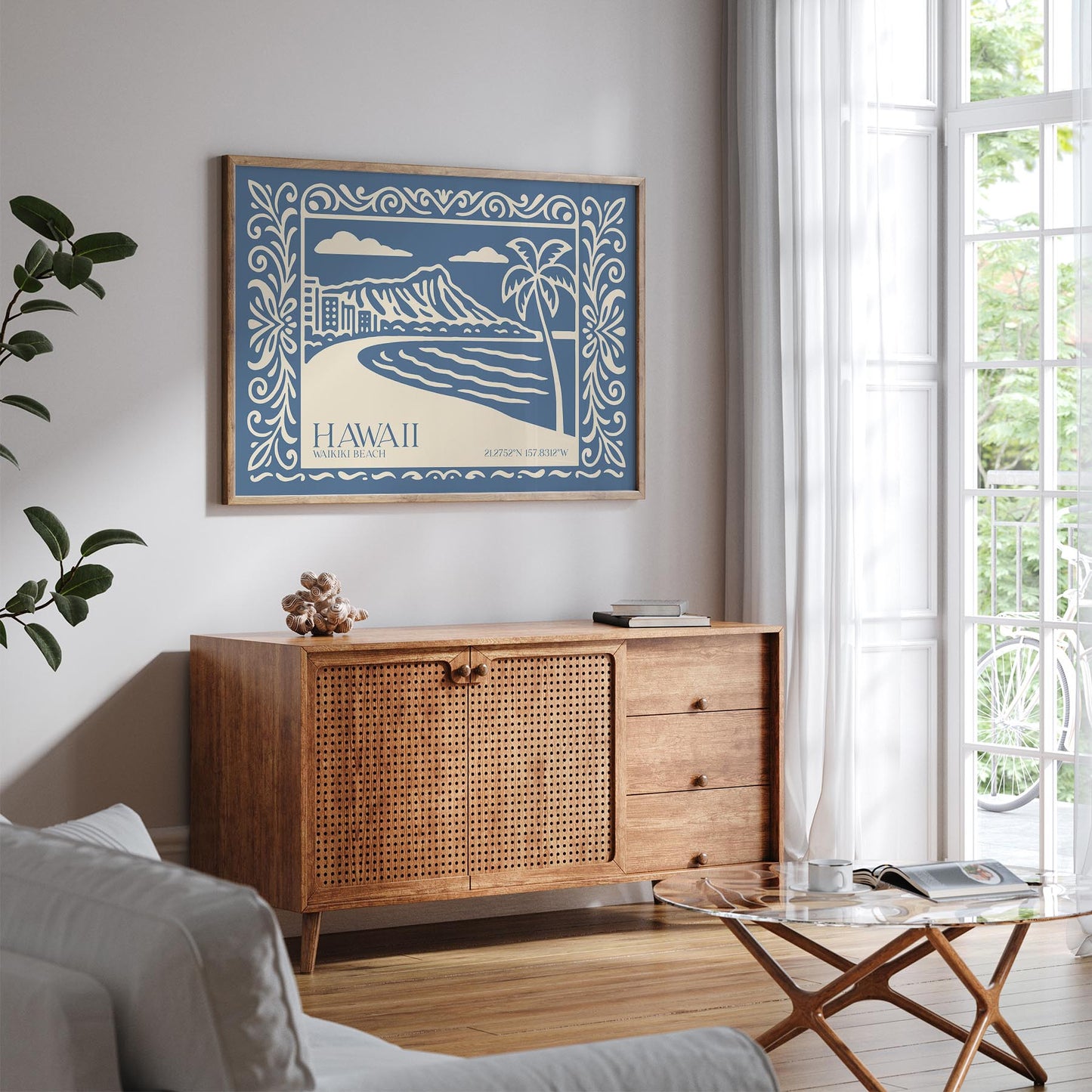 Waikiki Beach Hawaii Horizontal Print
