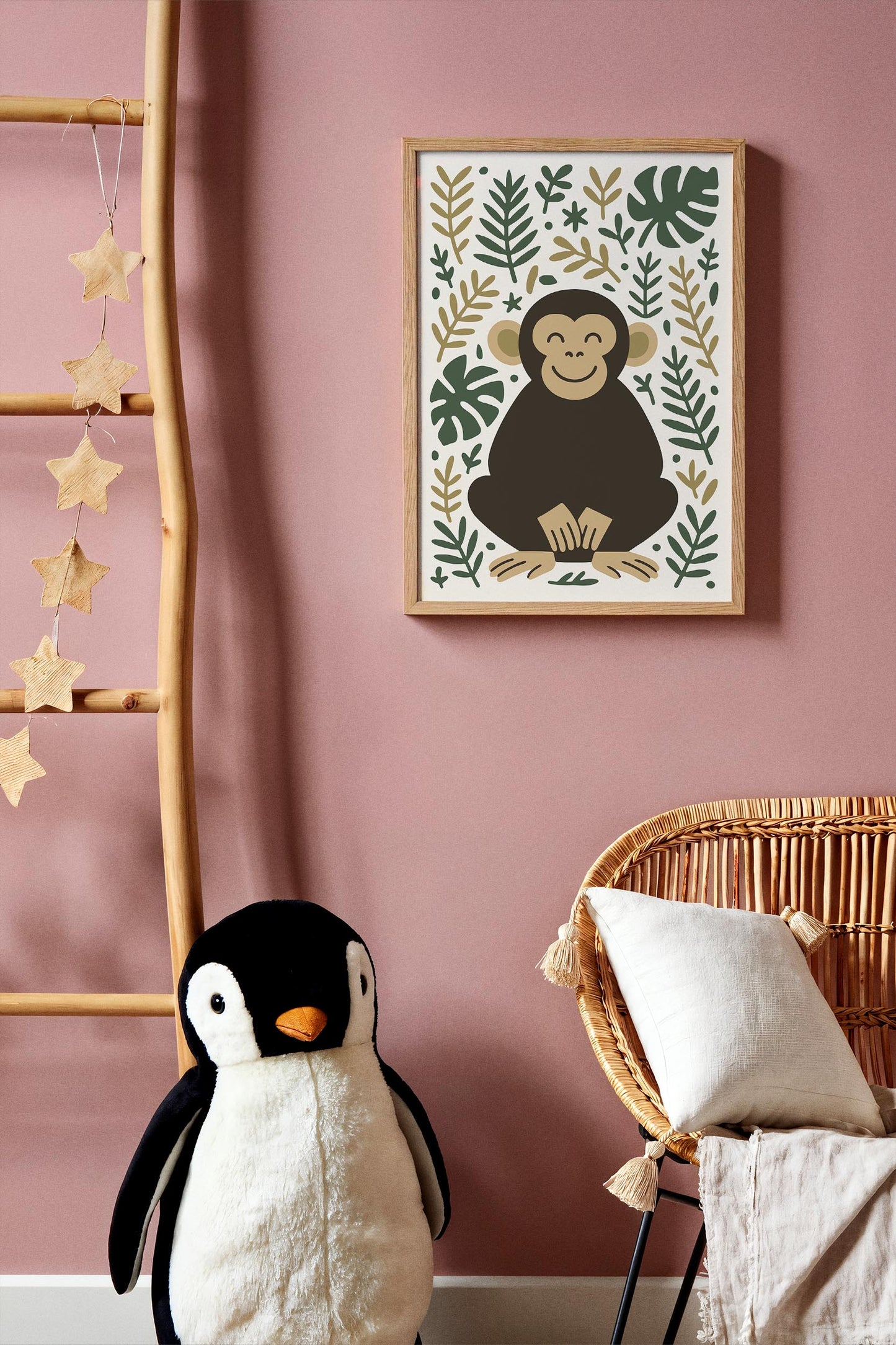 Friendly Monkey Print - Jungle Kids Wall Art
